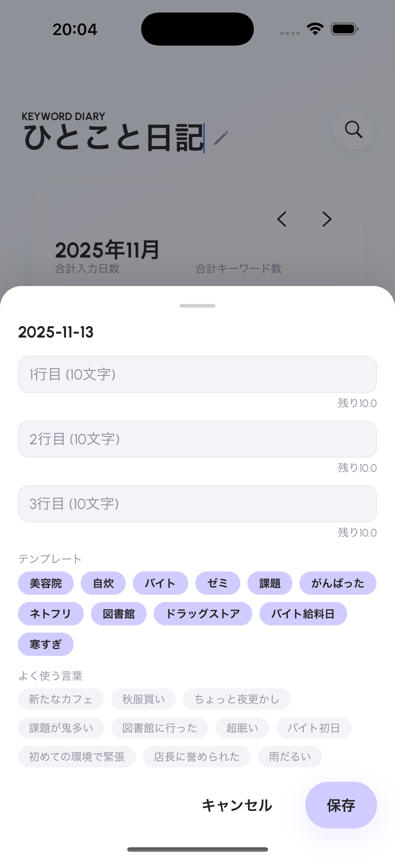 Input Screen